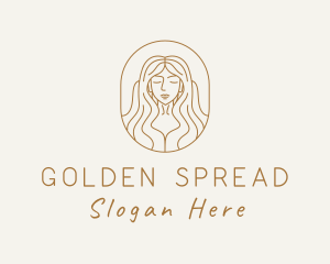 Beautiful Gold Woman  logo design