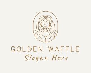 Beautiful Gold Woman  logo design