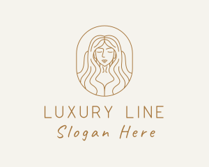 Beautiful Gold Woman  logo design