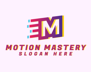 Speedy Motion Letter M logo design