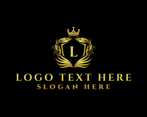 Elegant Shield Wreath logo