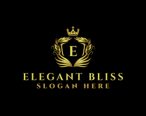 Elegant Shield Wreath logo