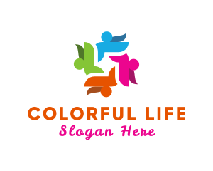 Colorful Human Group logo design