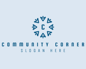 Team Community Arrow Letter logo design