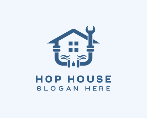 House Pipe Plumbing logo design