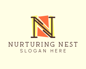 Art Studio Letter N logo design