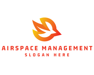 Orange Bird Flying logo