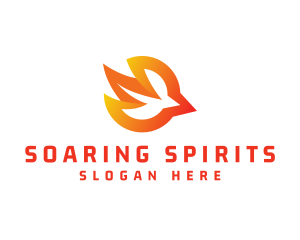 Orange Bird Flying logo