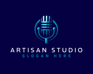 Microphone Music Studio logo design