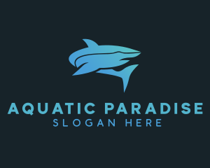 Aquatic Shark Fish logo design