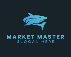 Aquatic Shark Fish logo design