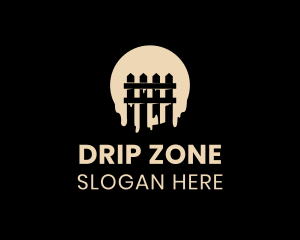 Round Fence Paint Drip logo design