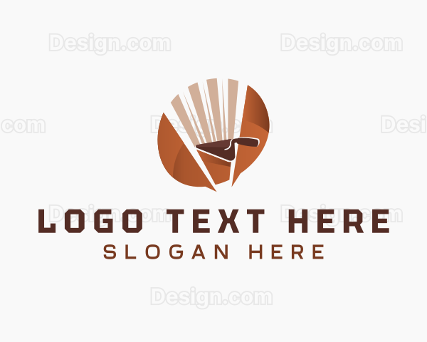 Trowel Plastering Cement Logo