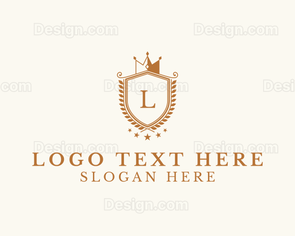 Luxury Crown Shield Wreath Logo