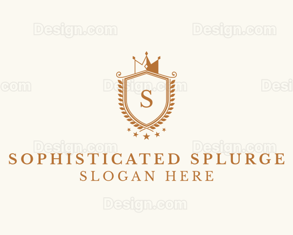 Luxury Crown Shield Wreath Logo