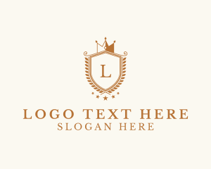 Luxury Crown Shield Wreath logo