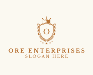 Luxury Crown Shield Wreath Logo