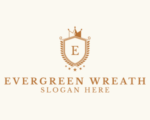 Luxury Crown Shield Wreath logo design