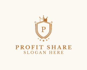 Luxury Crown Shield Wreath logo design