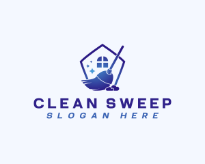 Housekeeping Broom Sweep logo design