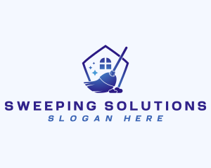 Housekeeping Broom Sweep logo design