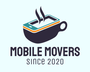 Mobile Coffee Cup logo design