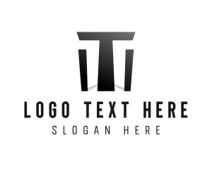 Tall Black Letter T logo