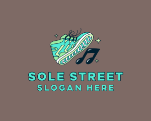 Sneakers Shoes Music logo design