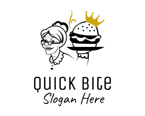 Grandma Crown Burger logo design