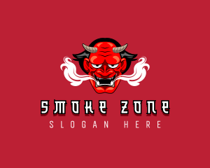 Demon Mask Smoke logo design