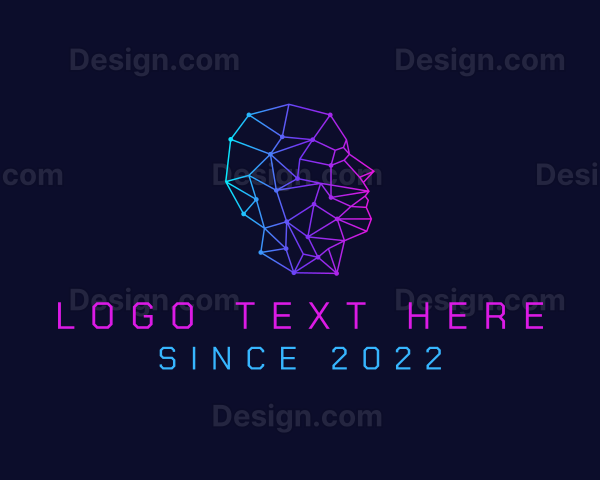 Geometric Circuit Human Logo