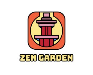 Geometric Asian Temple logo