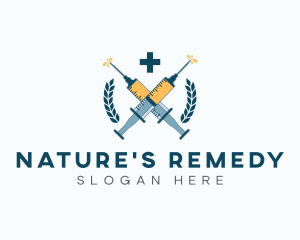 Medicine Syringe Vaccine logo design