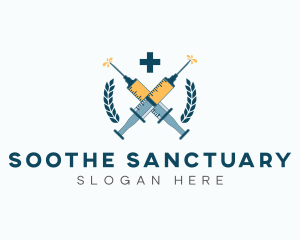 Medicine Syringe Vaccine logo design