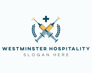 Medicine Syringe Vaccine logo design