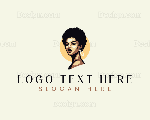 Afro Woman Beauty Logo