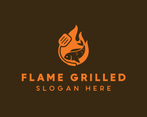 Roast Fish Barbecue logo design