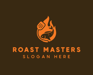 Roast Fish Barbecue logo design