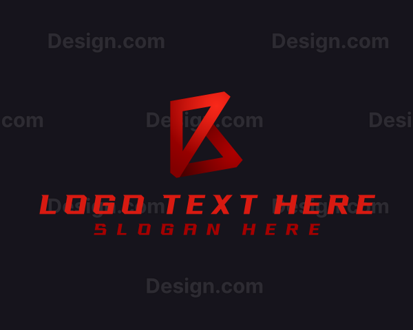 Geometric Triangle Letter B Logo