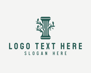 Elegant Tree Vine Pillar Logo