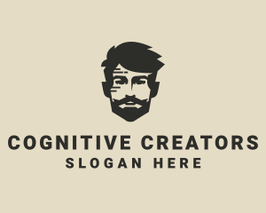 Hipster Male Head logo design