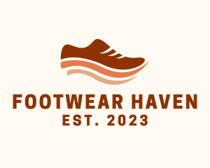 Running Shoe Wave logo design