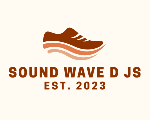 Running Shoe Wave logo design