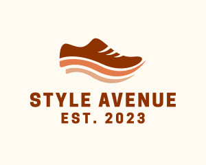 Running Shoe Wave logo design