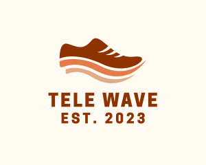 Running Shoe Wave logo design