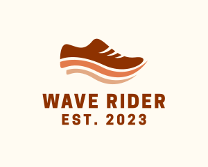 Running Shoe Wave logo design