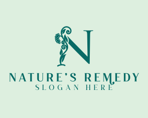 Natural Vine Letter N logo design