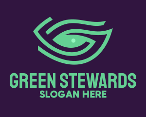 Green Natural Eye logo design