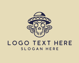 Sombrero Mexican Skull  logo