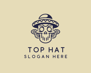 Sombrero Mexican Skull  logo design